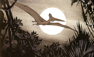 Pteranodon over the moon